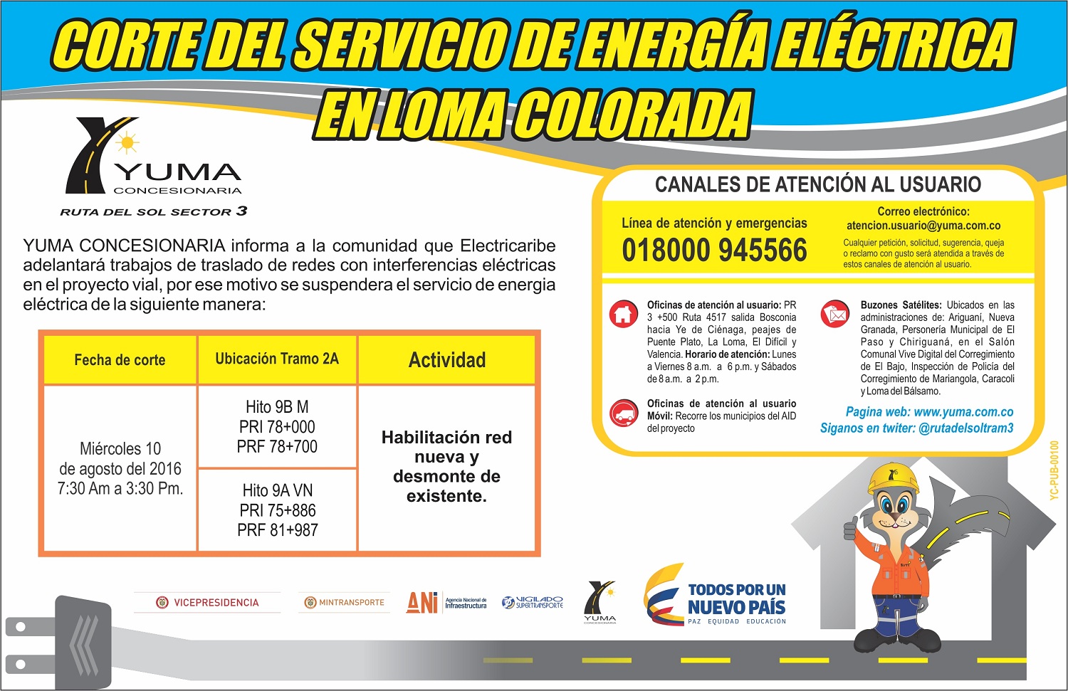 En este momento estás viendo Corte del servicio de energía eléctrica en Loma Colorada