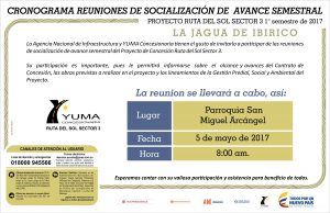 Lee más sobre el artículo Cronograma reuniones de socialización de avance semestral La Jagua de Ibirico