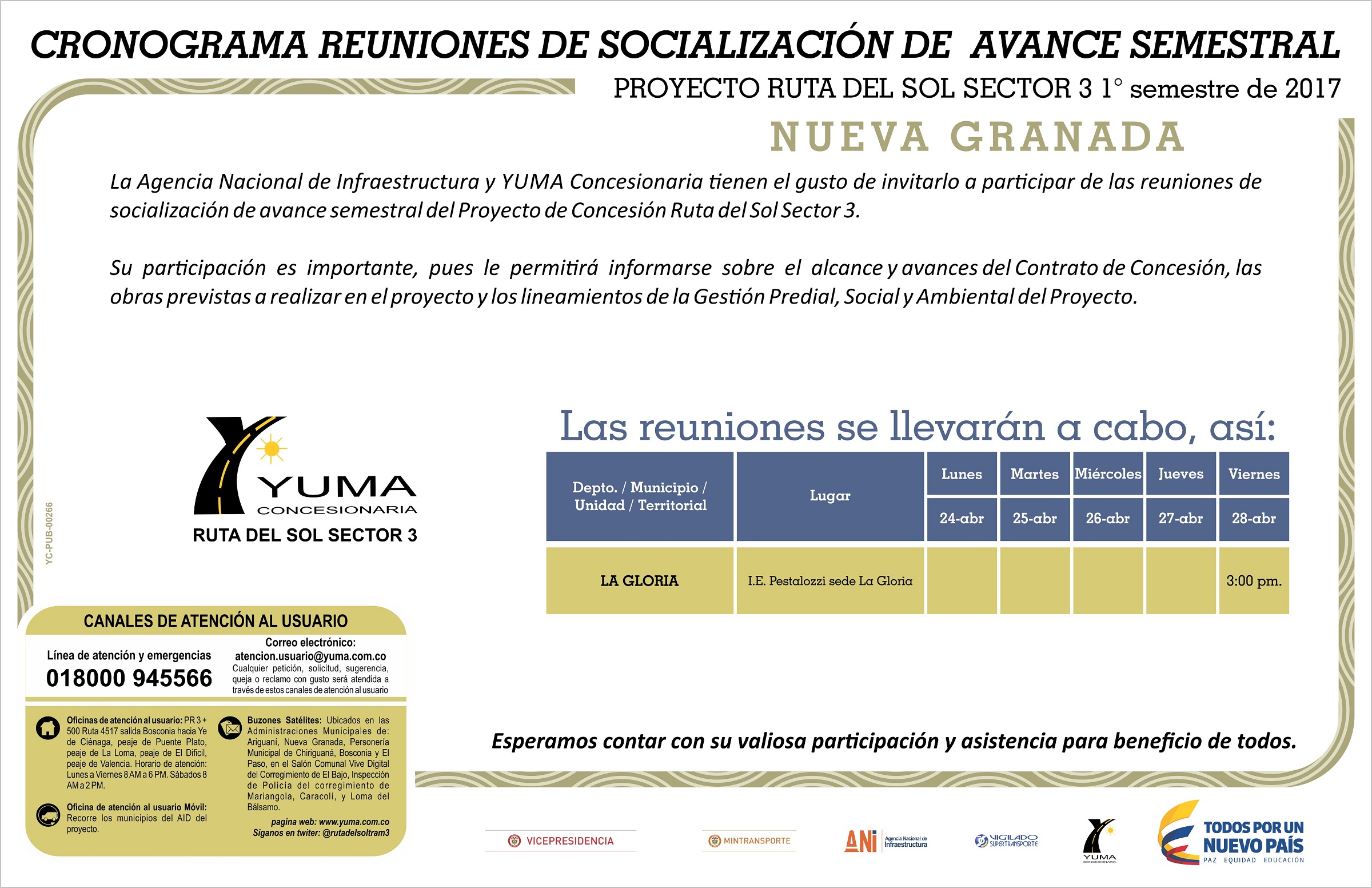En este momento estás viendo Cronograma reuniones de socialización de avance semestral Nueva Granada