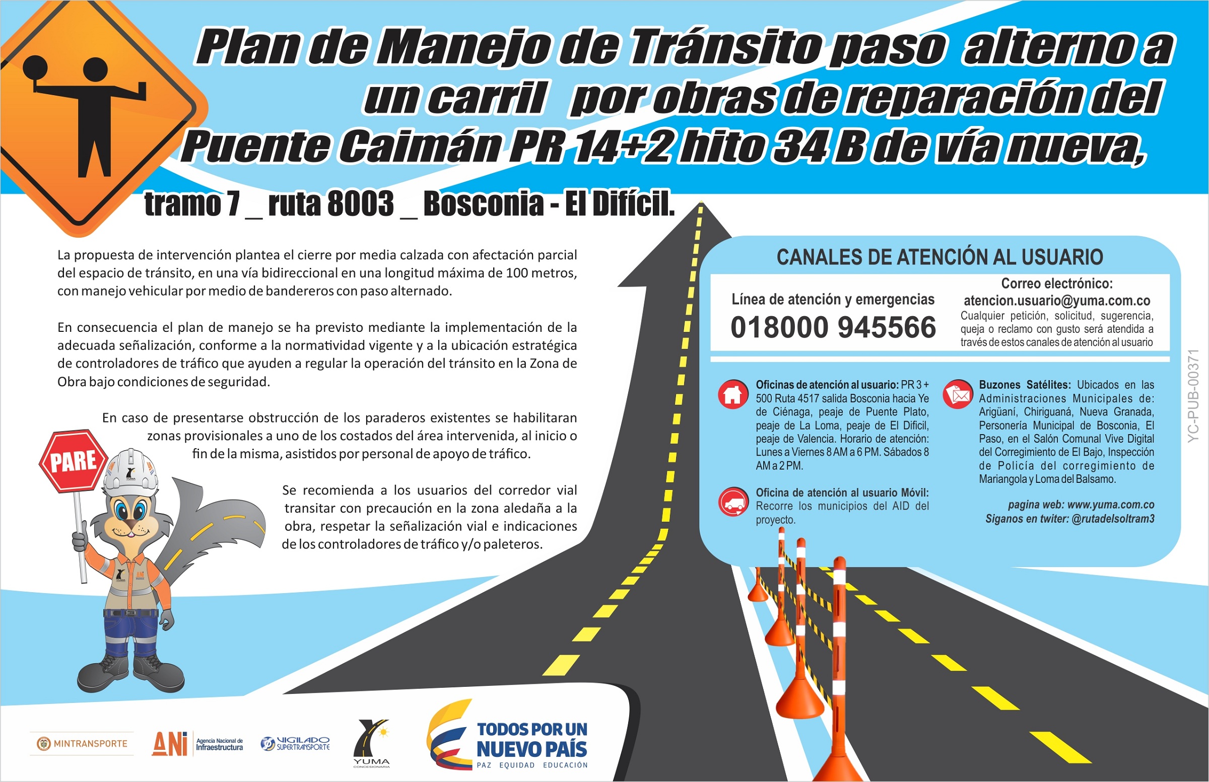 En este momento estás viendo Plan de Manejo de Tránsito Puente Caimán PR 12+200 Hito 34B