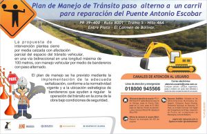 Lee más sobre el artículo Plan de Manejo de Tránsito reparación Puente Antonio Escobar