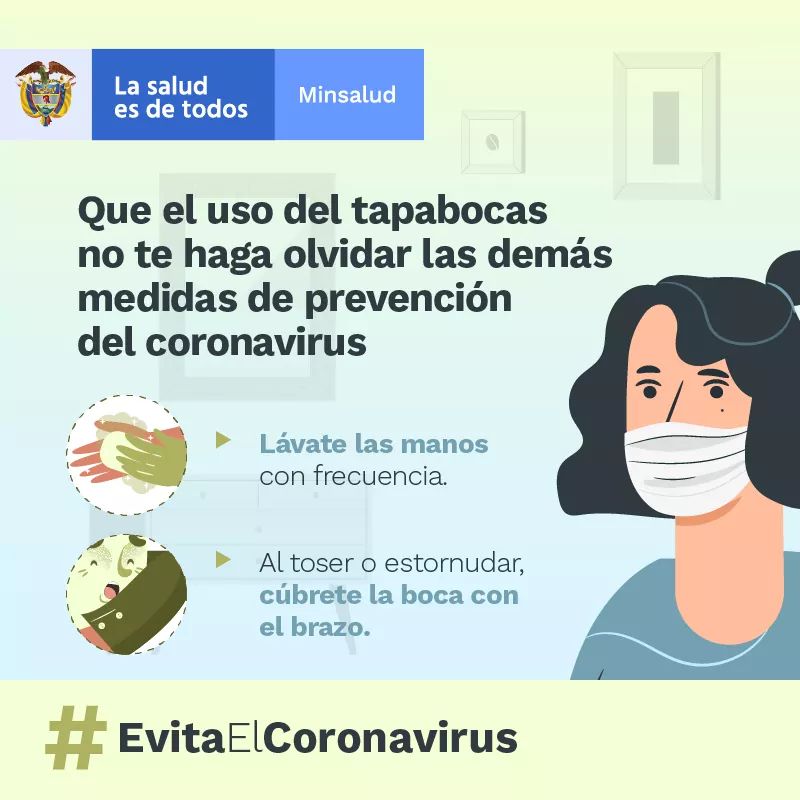 En este momento estás viendo Que el uso del tapabocas no te haga olvidar las demás medidas de prevención del coronavirus.