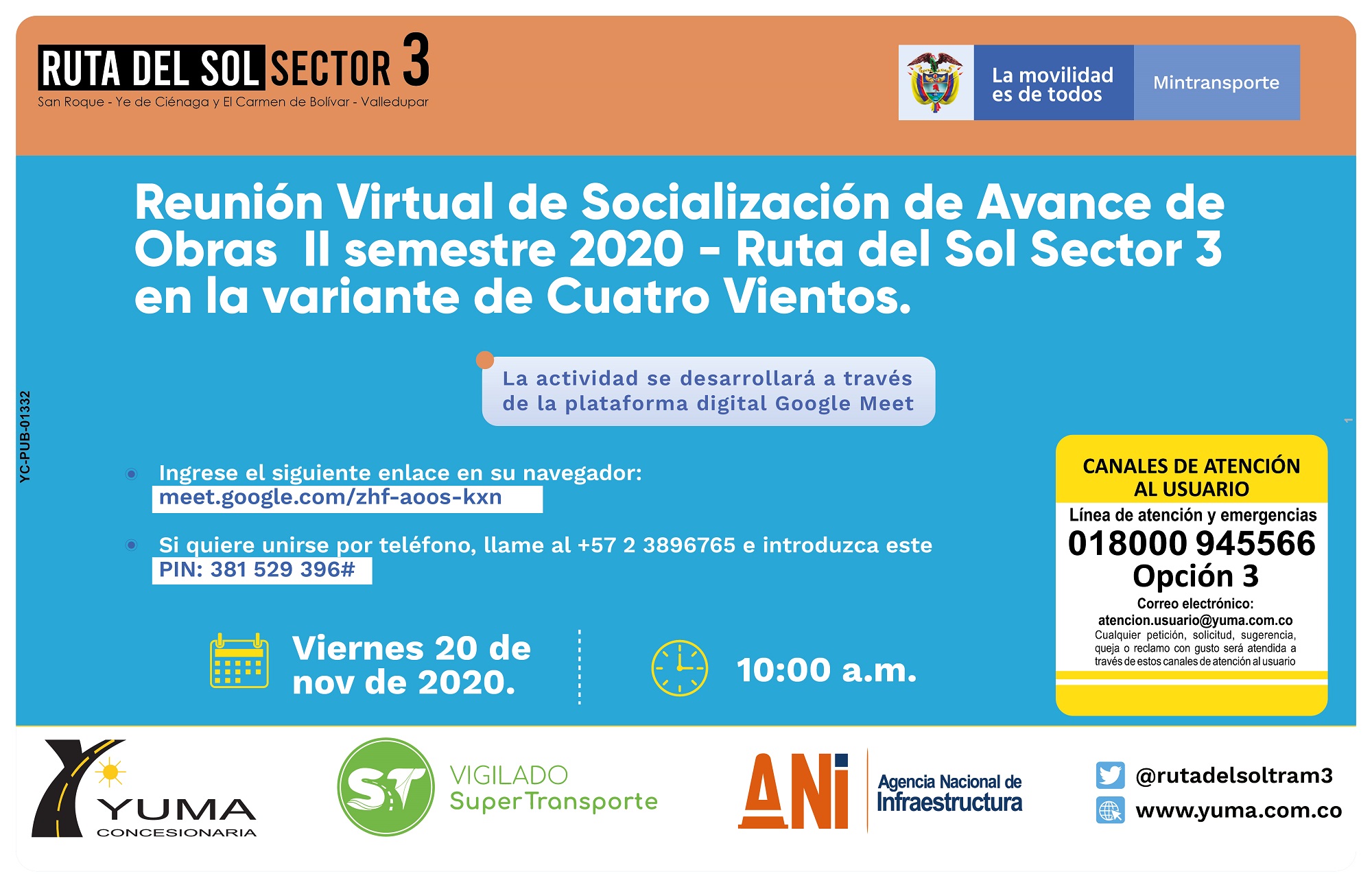 En este momento estás viendo Reunión virtual de socialización de avance de obras II semestre 2020.