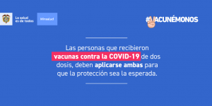Lee más sobre el artículo Para estar protegido contra la COVID-19 debes recibir las dosis completas de vacunación