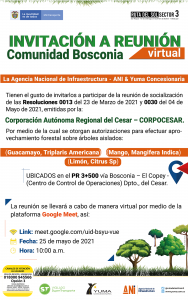 Lee más sobre el artículo Invitación a reunión virtual comunidad Bosconia