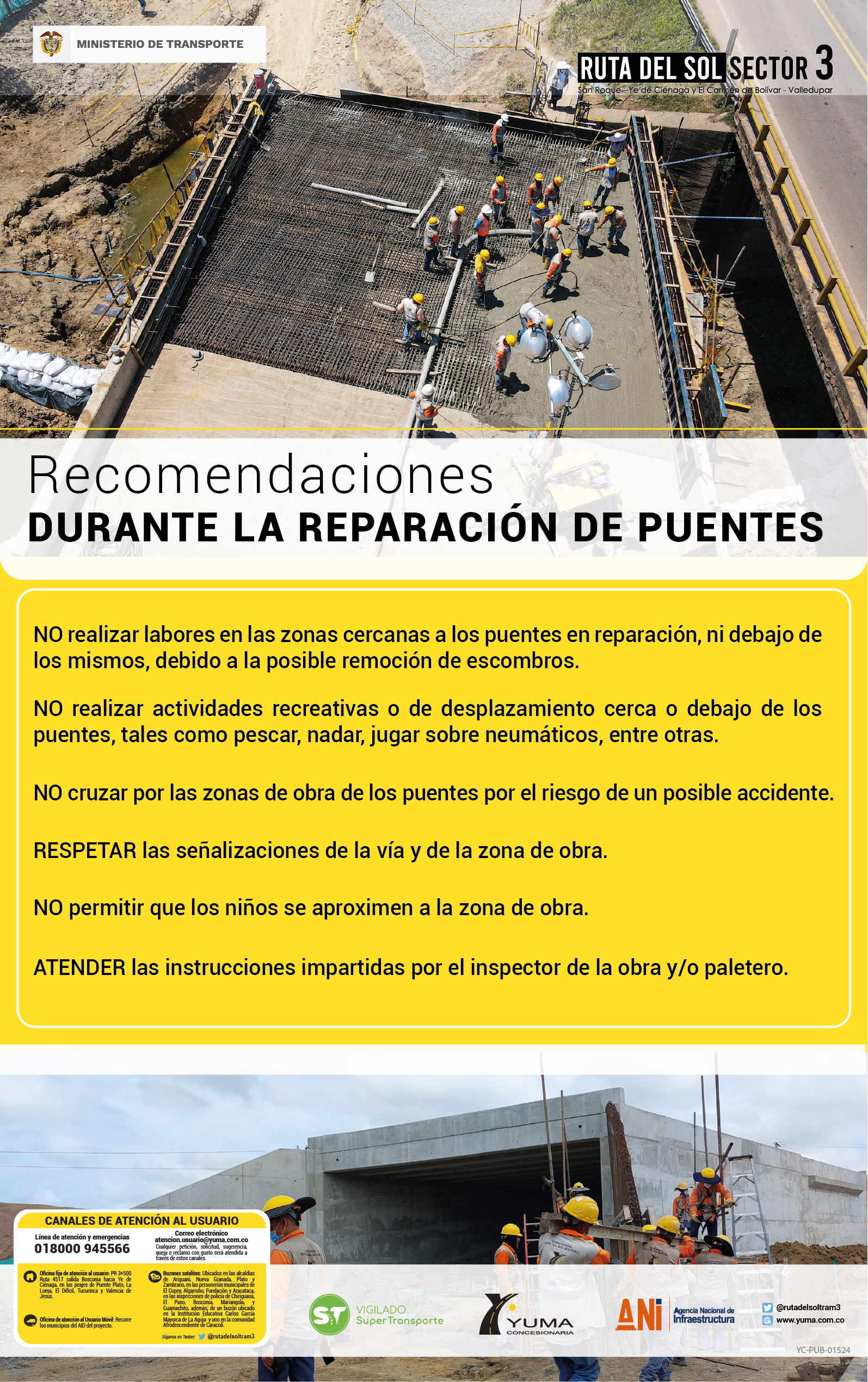 En este momento estás viendo Tenga en cuenta las siguientes recomendaciones durante la reparación de #Puentes en <a>@rutadelsoltram3 </a>