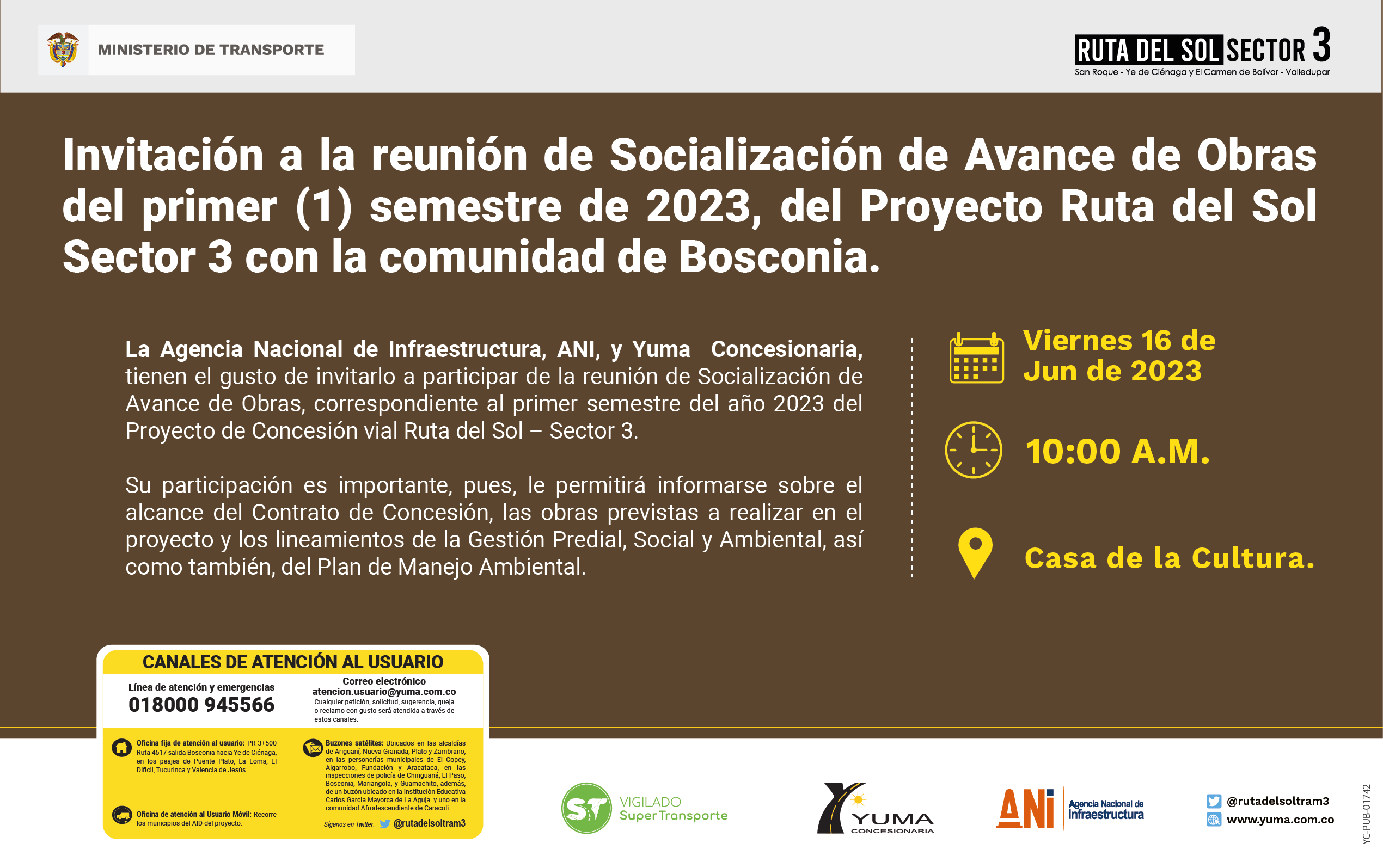 En este momento estás viendo Reunión de Socialización de Avance semestral Proyecto Ruta del sol Sector 3-BOSCONIA, 1 Semestre 2023