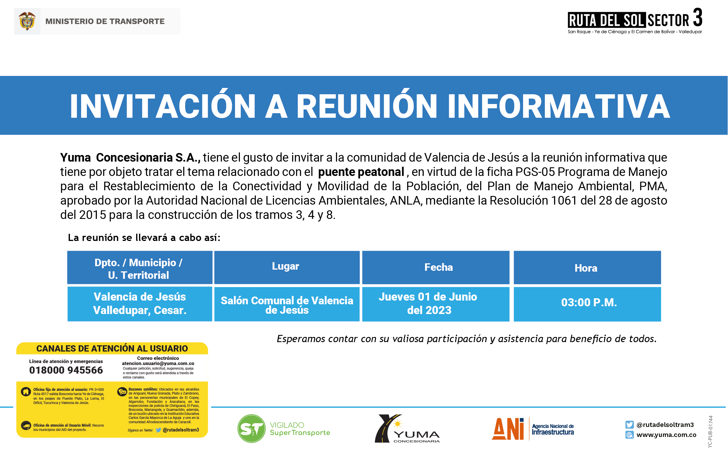 Lee más sobre el artículo «Reunión informativa sobre el #PuentePeatonal: ¡Invitación a la comunidad de #ValenciadeJesús!»