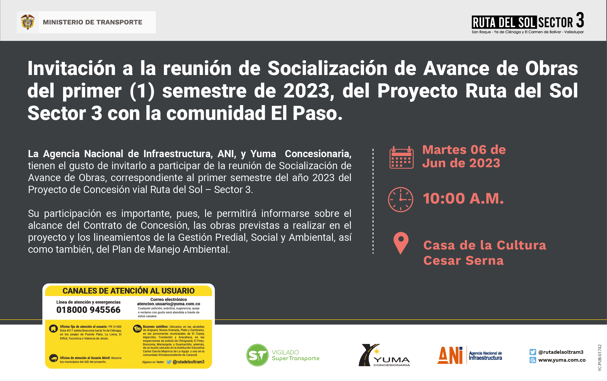 En este momento estás viendo Reunión de Socialización de Avance semestral Proyecto Ruta del sol Sector 3-EL PASO, 1 Semestre 2023