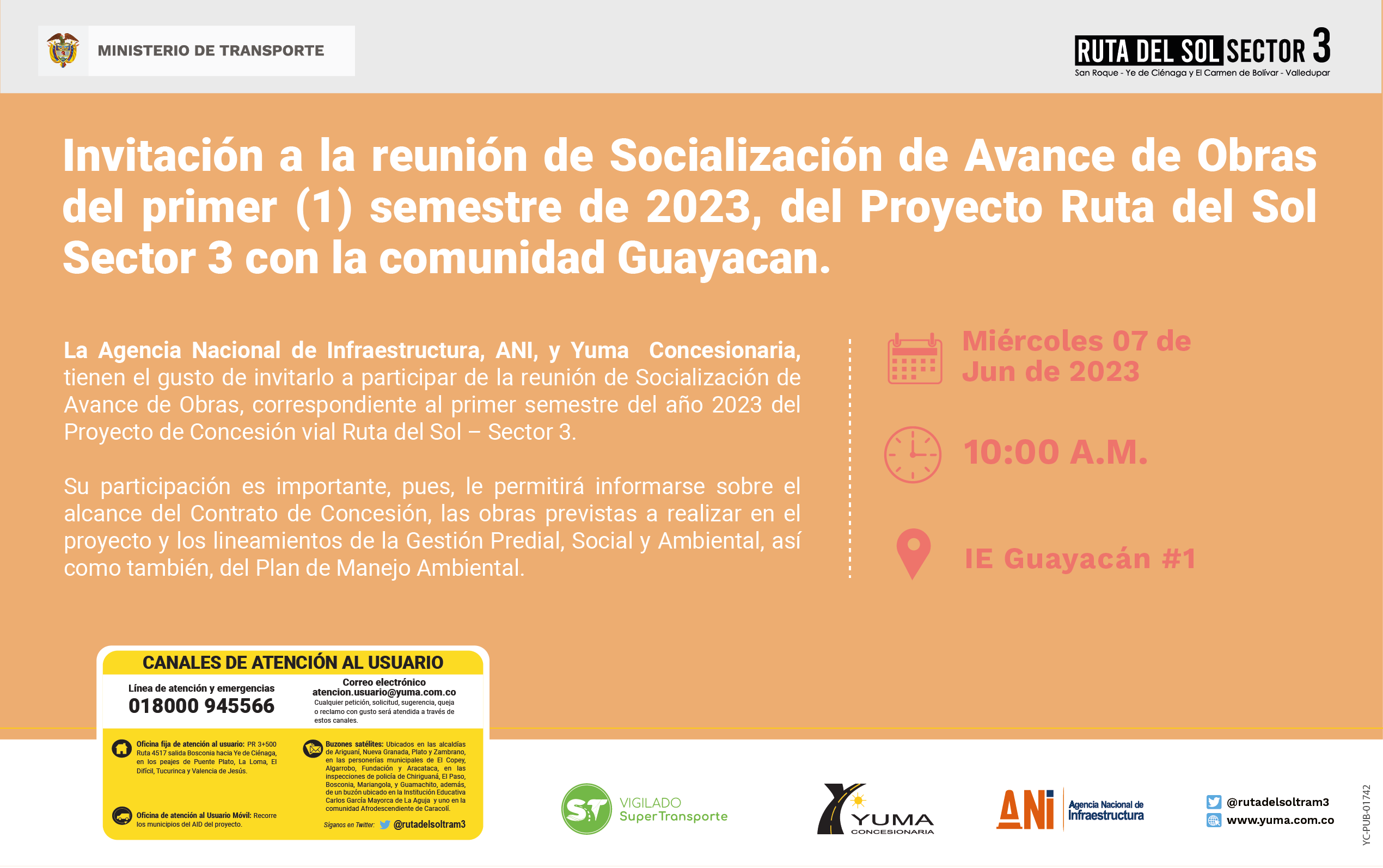En este momento estás viendo Reunión de Socialización de Avance semestral Proyecto Ruta del sol Sector 3-Guayacan , 1 Semestre 2023
