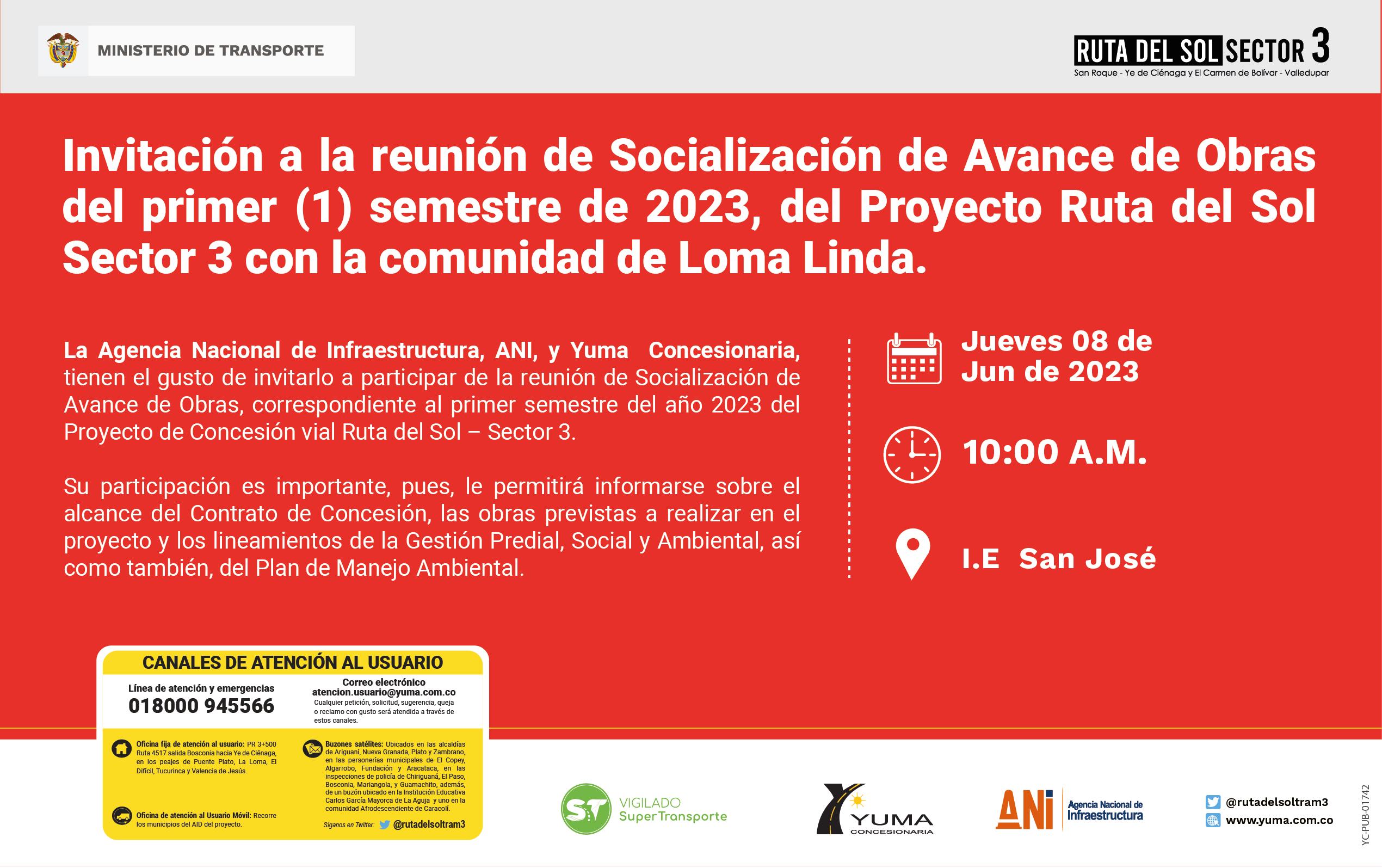En este momento estás viendo Reunión de Socialización de Avance semestral Proyecto Ruta del sol Sector 3-Loma Linda, 1 Semestre 2023