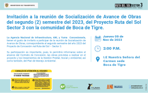 Lee más sobre el artículo #BocaDeTigre Reunión de socialización de avance de obras del proyecto Ruta del Sol Sector 3