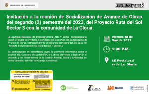 Lee más sobre el artículo #LaGloria Reunión de socialización de avance de obras del proyecto Ruta del Sol Sector 3