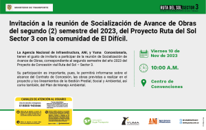 Lee más sobre el artículo #ElDifi­cil Reunión de socialización de avance de obras del proyecto Ruta del Sol Sector 3