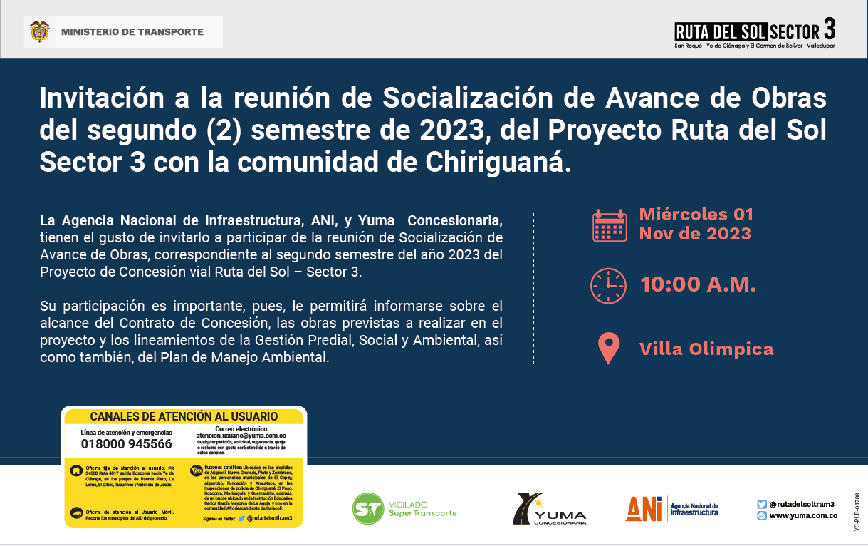 En este momento estás viendo #Chiriguaná Reunión de socialización de avance de obras del proyecto Ruta del Sol Sector 3