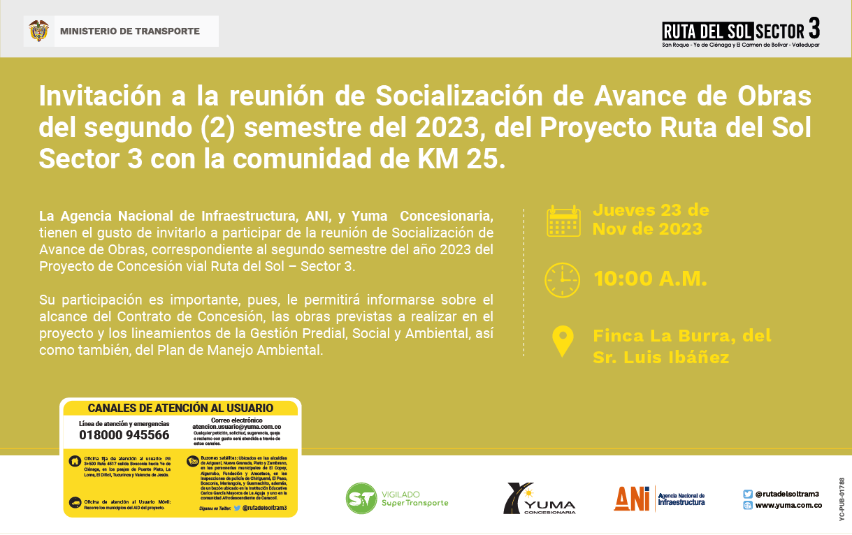 Lee más sobre el artículo #KM25 Reunión de socialización de avance de obras del proyecto Ruta del Sol Sector 3