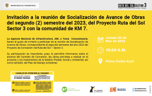 Lee más sobre el artículo #KM7 Reunión de socialización de avance de obras del proyecto Ruta del Sol Sector 3