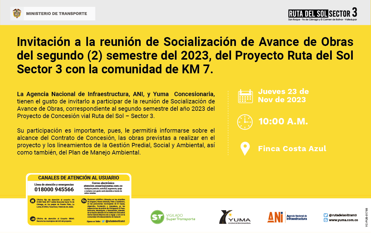 En este momento estás viendo #KM7 Reunión de socialización de avance de obras del proyecto Ruta del Sol Sector 3