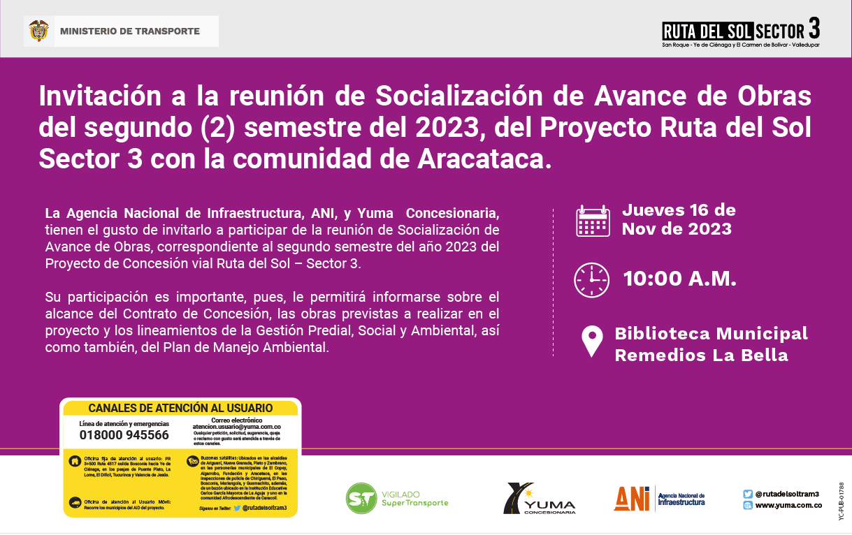 En este momento estás viendo #Aracataca Reunión de socialización de avance de obras del proyecto Ruta del Sol Sector 3