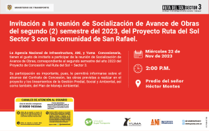 Lee más sobre el artículo #SanRafael Reunión de socialización de avance de obras del proyecto Ruta del Sol Sector 3