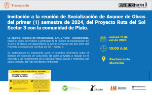 Lee más sobre el artículo Invitación a la reunión de Socialización de Avance de Obras del primer semestre de 2024 con la comunidad de Plato