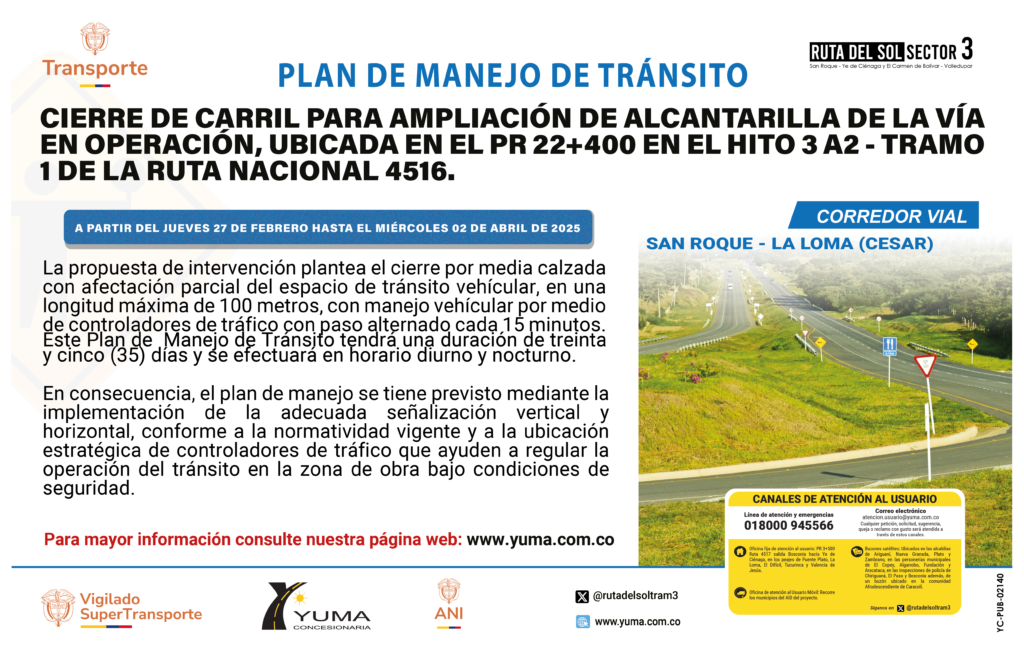 PLAN DE MANEJO DE TRÁNSITO ESPECIFICO CIERRE DE CARRIL PARA REALIZAR ...