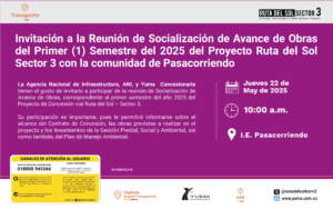 Lee más sobre el artículo Invitación a la reunión de Socialización de Avance de Obras del primer semestre de 2025 con la comunidad de Pasacorriendo