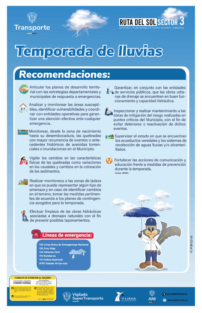 Recomendaciones en la temporada de lluvias - Yuma Concesionaria S.A.
