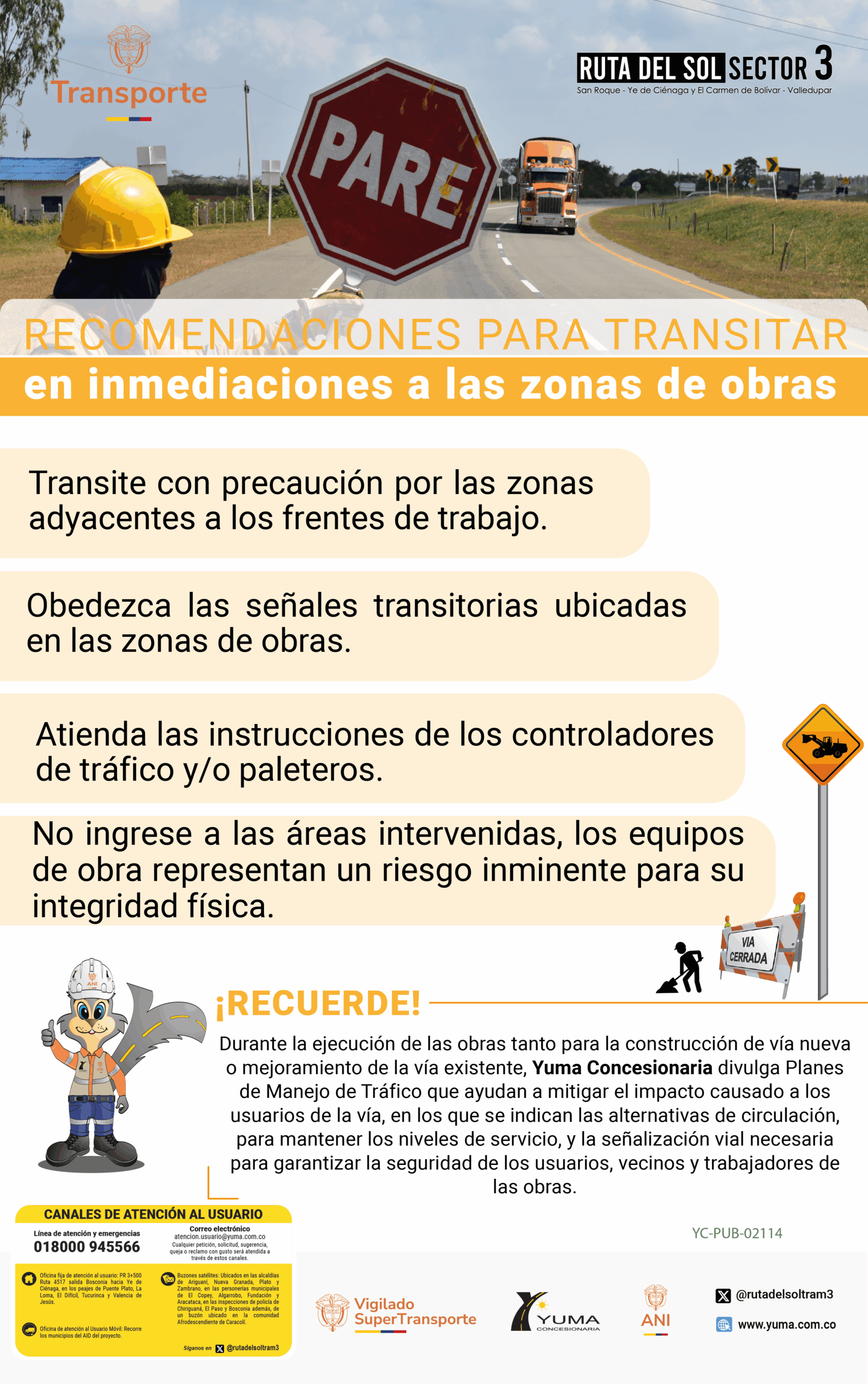 Lee más sobre el artículo Recomendaciones para transitar en inmediaciones a las zonas de obras
